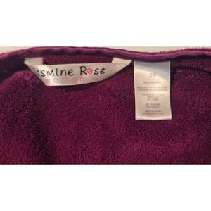 Jasmine Rose Woman Plush Fleece House Robe Berry Purple 2X Pockets